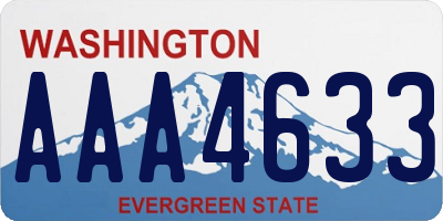 WA license plate AAA4633
