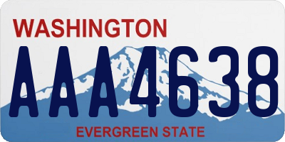 WA license plate AAA4638