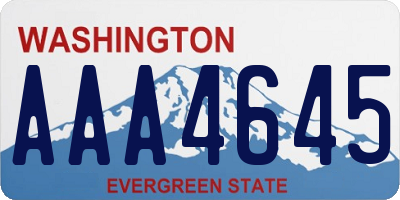 WA license plate AAA4645