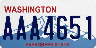 WA license plate AAA4651