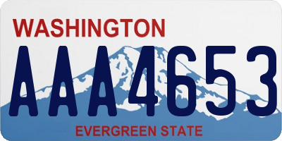 WA license plate AAA4653