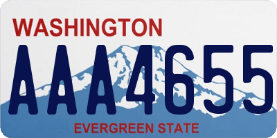 WA license plate AAA4655