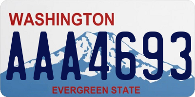 WA license plate AAA4693