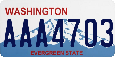WA license plate AAA4703