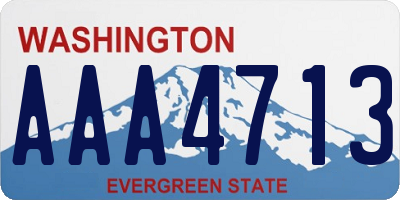 WA license plate AAA4713