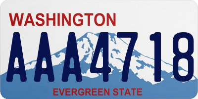 WA license plate AAA4718