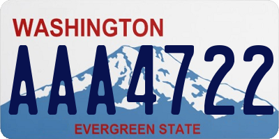 WA license plate AAA4722