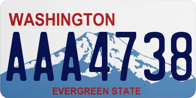 WA license plate AAA4738