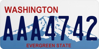 WA license plate AAA4742