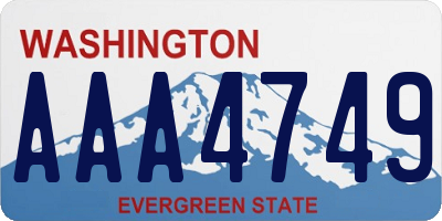 WA license plate AAA4749