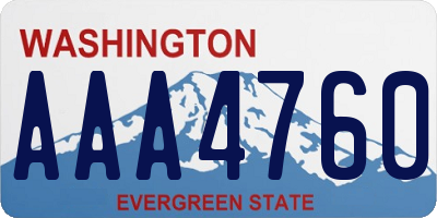 WA license plate AAA4760