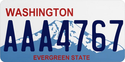 WA license plate AAA4767