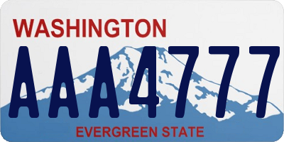 WA license plate AAA4777