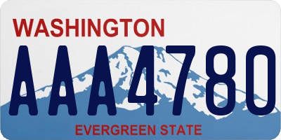 WA license plate AAA4780