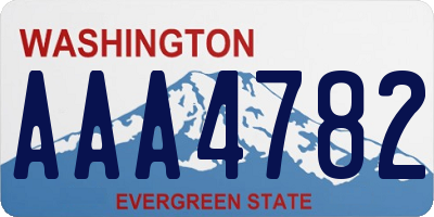 WA license plate AAA4782