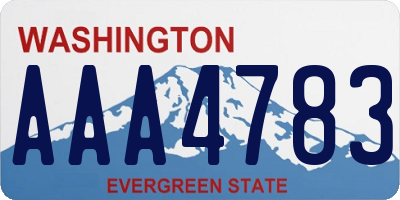 WA license plate AAA4783