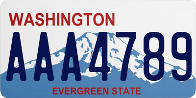 WA license plate AAA4789