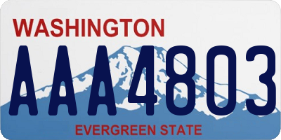 WA license plate AAA4803