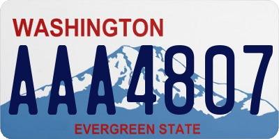 WA license plate AAA4807