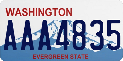 WA license plate AAA4835