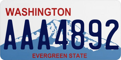 WA license plate AAA4892