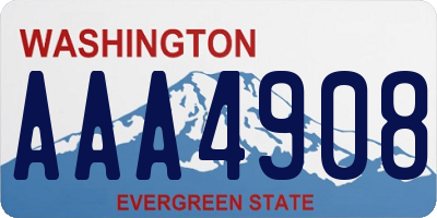 WA license plate AAA4908