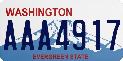 WA license plate AAA4917