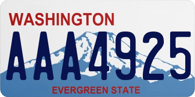 WA license plate AAA4925