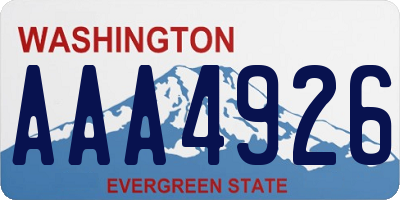 WA license plate AAA4926