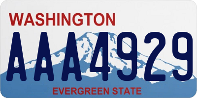 WA license plate AAA4929