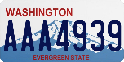 WA license plate AAA4939