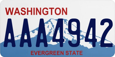 WA license plate AAA4942