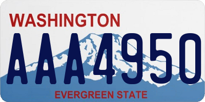 WA license plate AAA4950