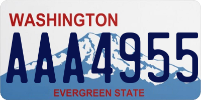 WA license plate AAA4955