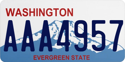 WA license plate AAA4957