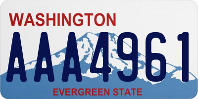 WA license plate AAA4961