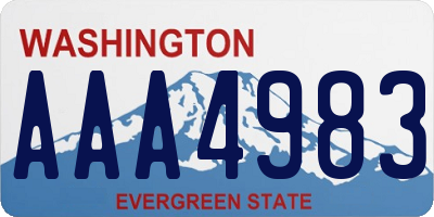 WA license plate AAA4983