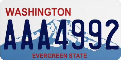 WA license plate AAA4992