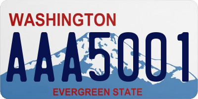 WA license plate AAA5001