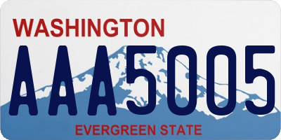 WA license plate AAA5005