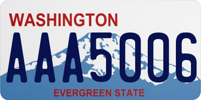 WA license plate AAA5006