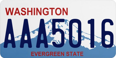 WA license plate AAA5016