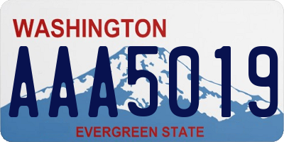 WA license plate AAA5019