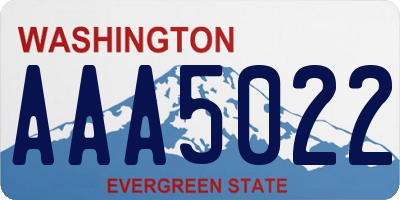 WA license plate AAA5022