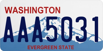 WA license plate AAA5031