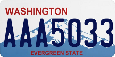 WA license plate AAA5033