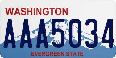 WA license plate AAA5034