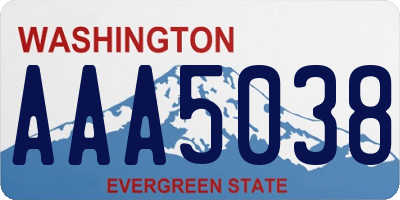 WA license plate AAA5038