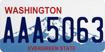 WA license plate AAA5063