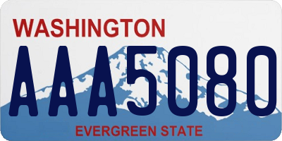 WA license plate AAA5080